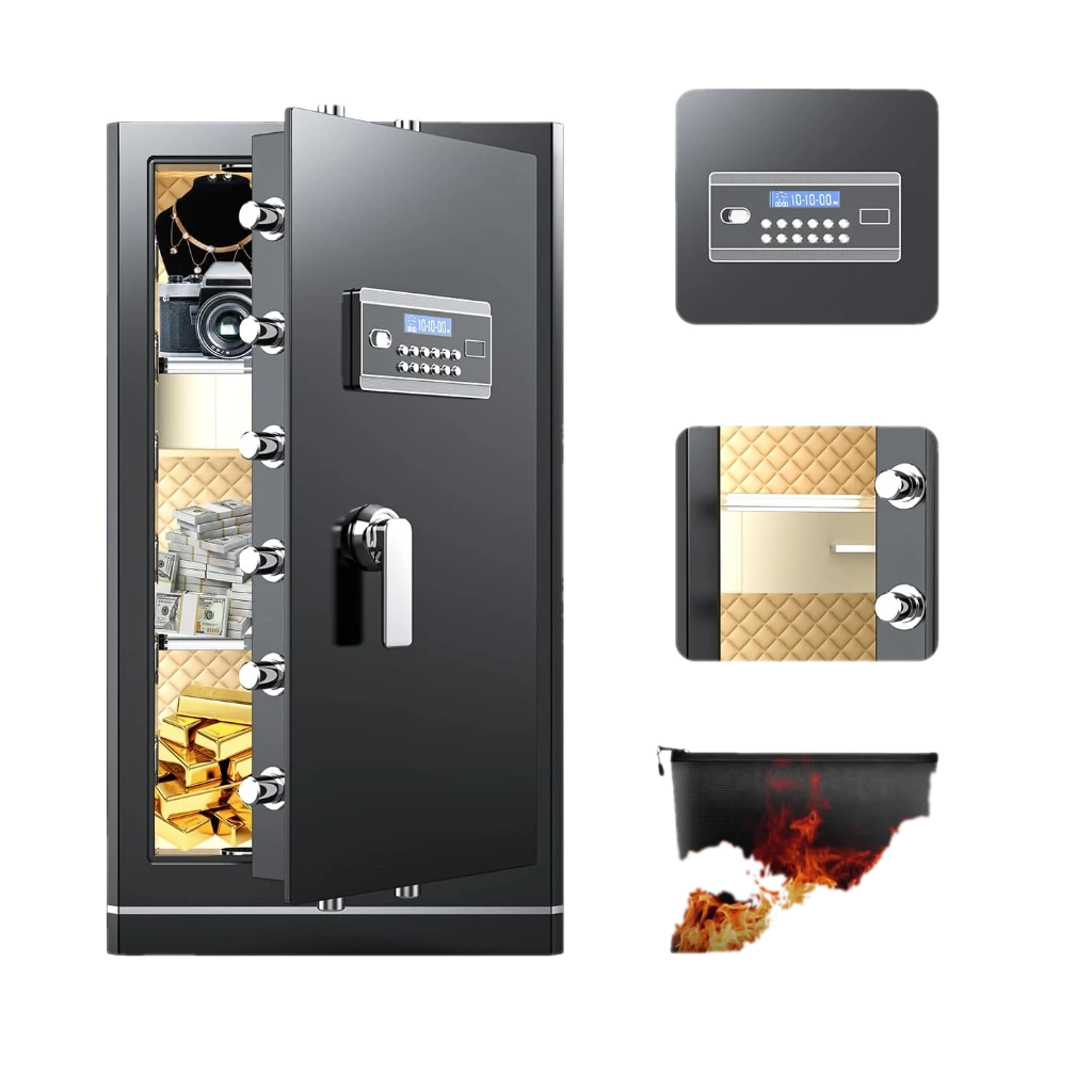 FABAO 8.1 Cuft Large Fireproof safe Box,Digital Security Home Safe Fireproof Waterproof with Programmable Keypad,Spare Keys and Alarm System, Anti-Theft Fire Safe Box for Money Firearm Medicines
